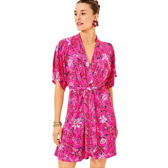 Lilly Pulitzer Wisteria V-Neck Dress in Passion Fruit NWT - Size 4 - Picture 2 of 9